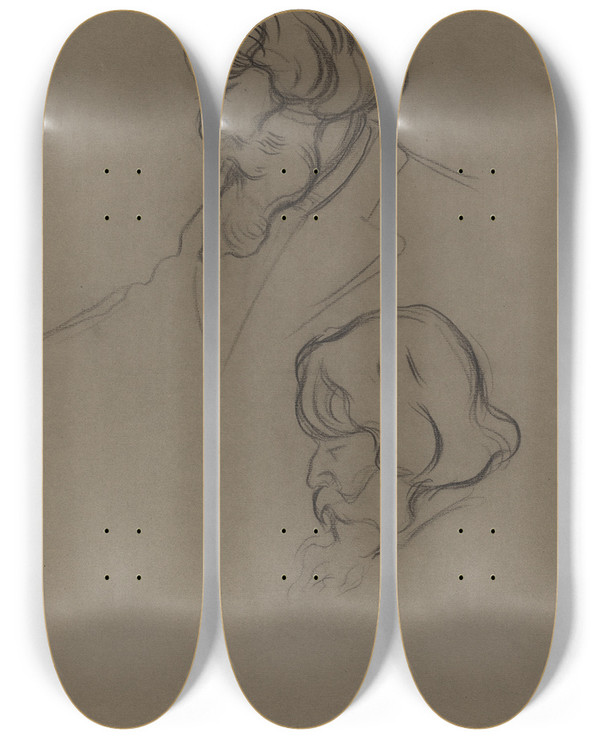 Triptych art skateboard deck of Georges Lacombe Paul Srusier by Georges Lacombe (1868-1916)