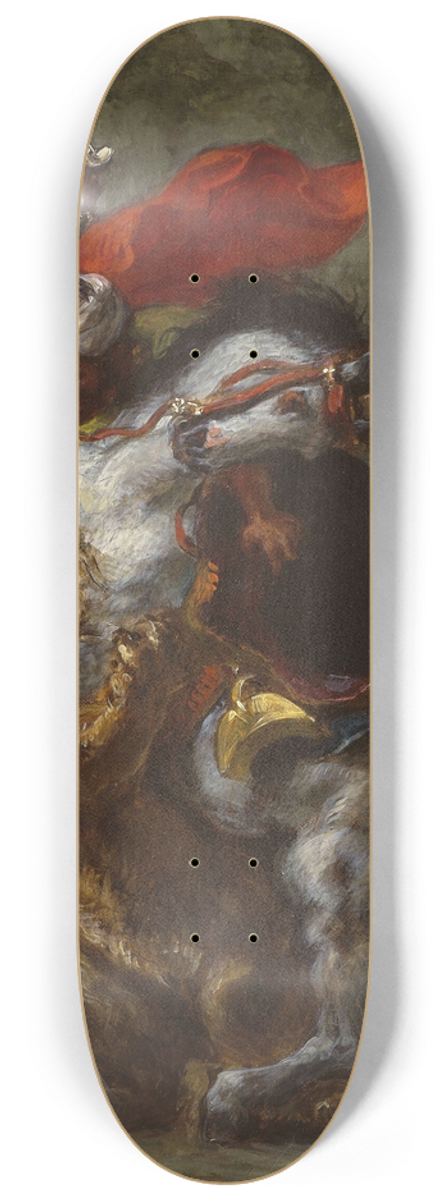 Eugne Delacroix - Arab Horseman Attacked by a Lion 8.25 inch art skate deck