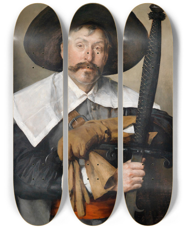 Triptych art skateboard deck of Marie Mller Landsknecht by Marie Muller (1847-1935)
