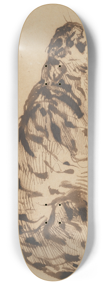 Eugne Delacroix - Crouching Tiger 8.25 inch art skate deck