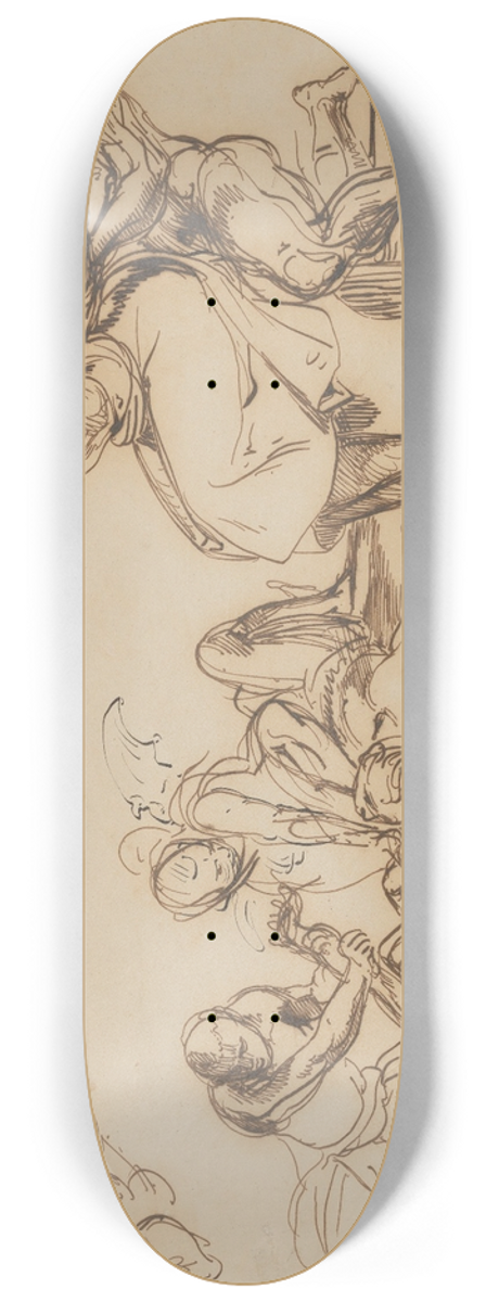 Eugne Delacroix - Figure Studies for the Salon du Roi, Palais Bourbon 8.25 inch art skate deck