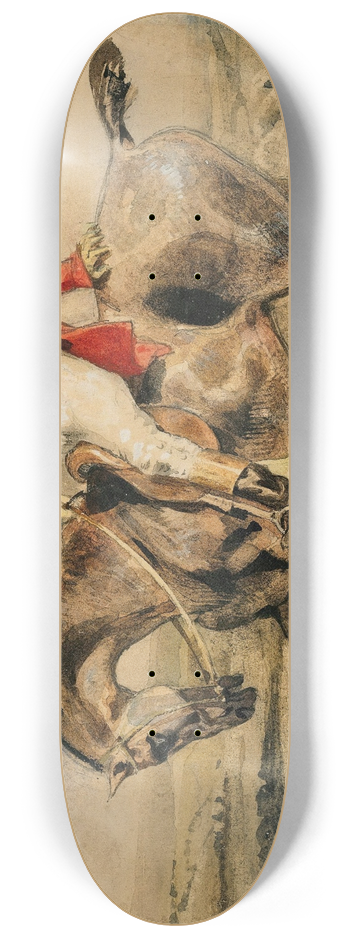 Eugne Delacroix - Horseman wearing a red jacket 8.25 inch art skate deck