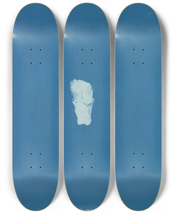Triptych art skateboard deck of Anna Atkins Vaucheria Caespitosa by Anna Atkins (1799-1871)