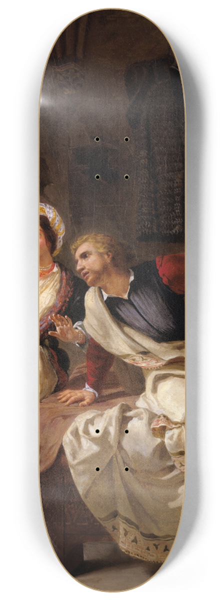 Eugne Delacroix - Rebecca and the Wounded Ivanhoe 8.25 inch art skate deck