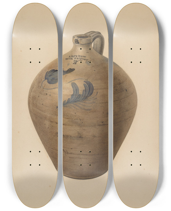 Triptych art skateboard deck of Giacinto Capelli Jug_1 by Giacinto Capelli (20-)