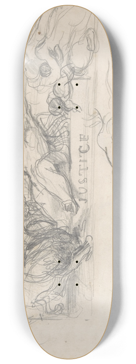 Eugne Delacroix - Studies of allegorical figures, and architectural sketches 8.25 inch art skate deck