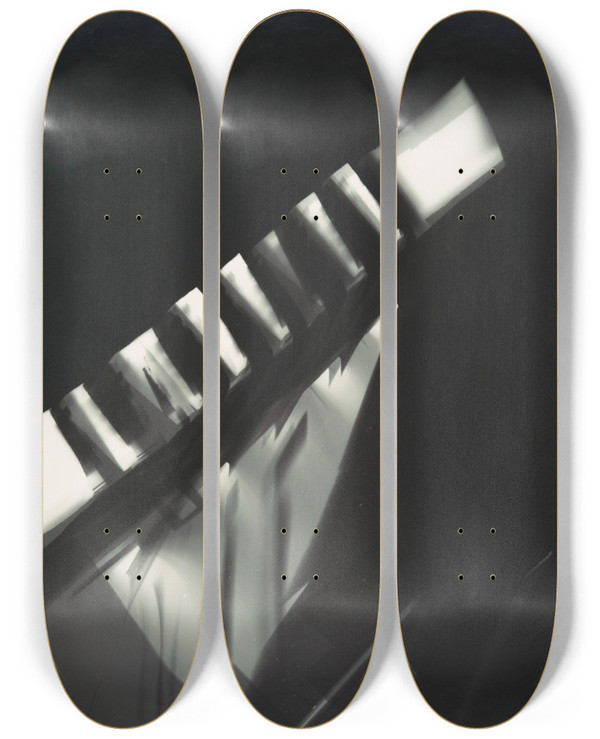 Triptych art skateboard deck of Lszl Moholynagy Fotogramm_4 by Laszlo Moholy Nagy (1895-1946)