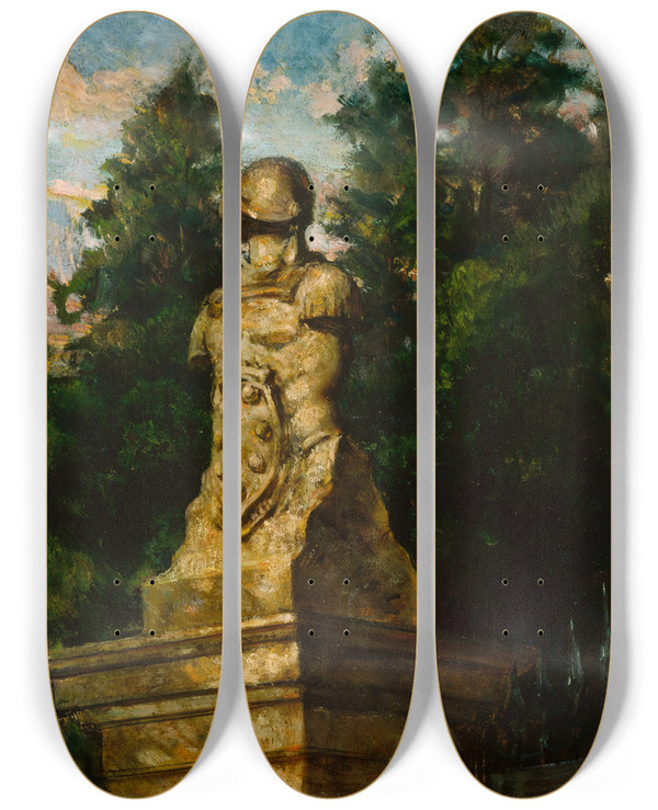 Triptych art skateboard deck of James Carroll Beckwith Modigliani Gate Post by James Carroll Beckwith (1852-1917)