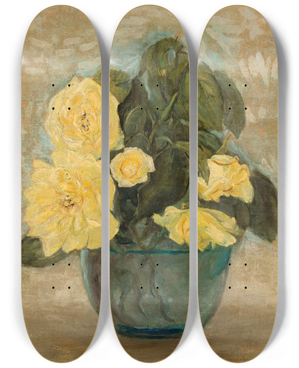 Triptych art skateboard deck of Tadeusz Makowski Te Re by Tadeusz Makowski (1882-1932)