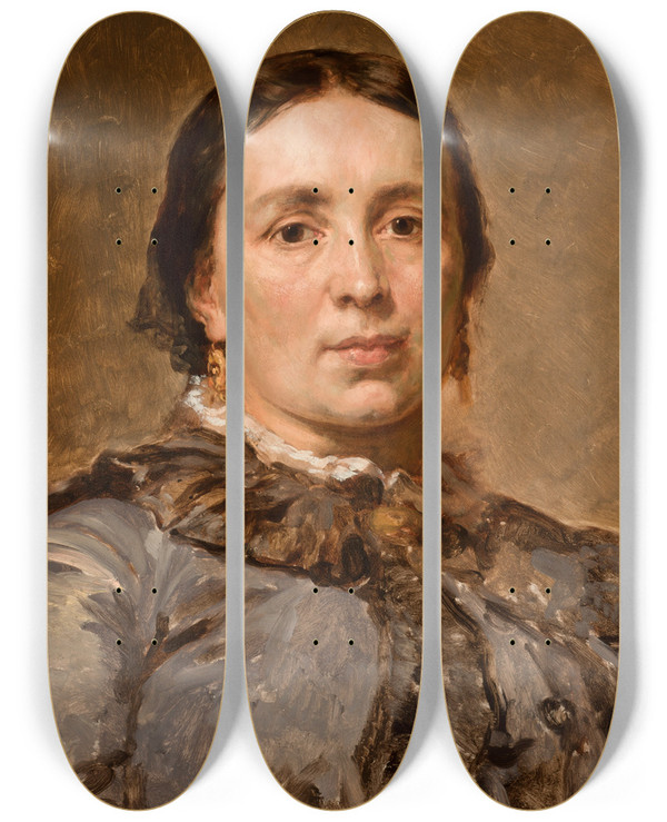 Triptych art skateboard deck of Jan Matejko Portrait Of Maria Ne Matejko Goiichowska 18361917 by Jan Matejko (1838-1893)