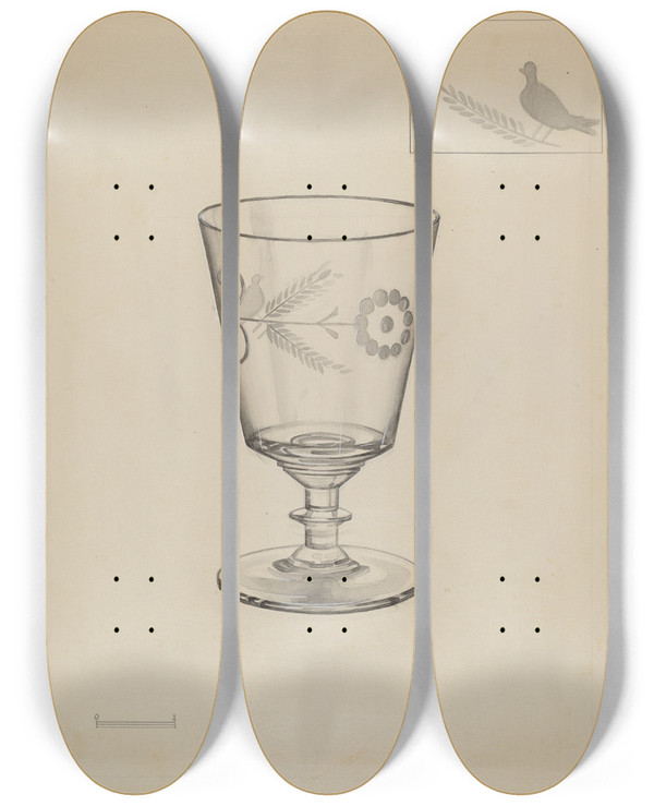 Triptych art skateboard deck of John Dana Goblet_2 by John Dana (1935)