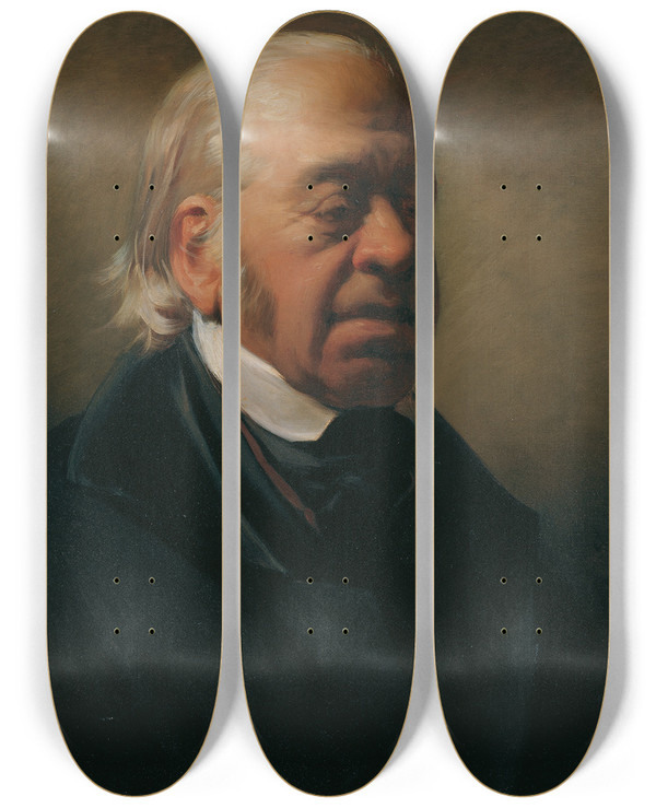Triptych art skateboard deck of Friedrich Von Amerling Der Maler Johann Nepomuk Schdlberger by Friedrich Von Amerling (1803-1887)