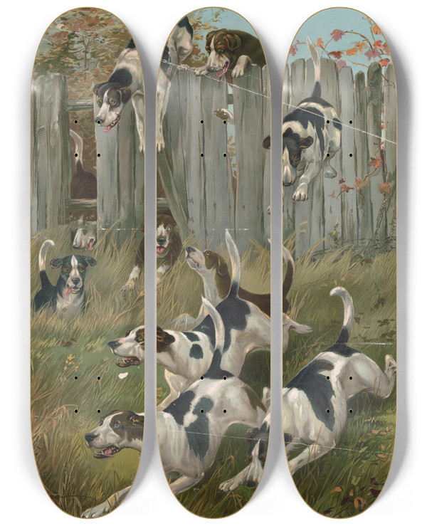 Triptych art skateboard deck of Knapp Co Here They Come by Knapp & Co. (19-)