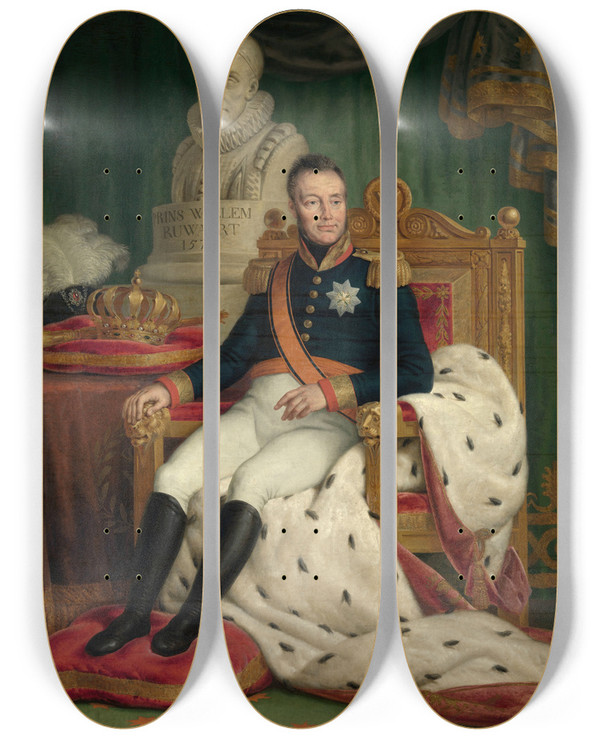 Triptych art skateboard deck of Mattheus Ignatius Van Bree King Willem I by Mattheus Ignatius Van Bree (1773-1839)
