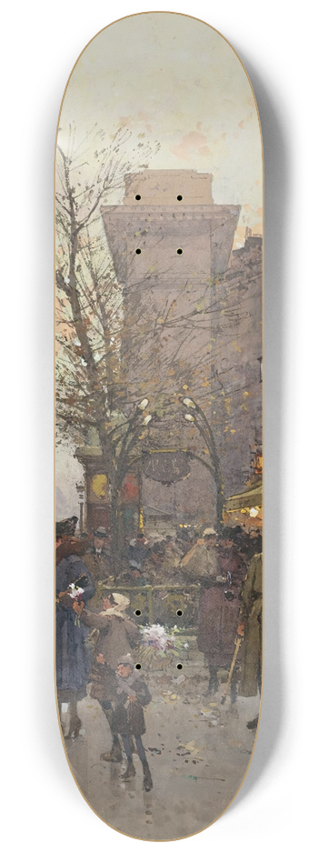 Eugne Galien-Laloue - La Porte Saint Denis, Paris 8.25 inch art skate deck
