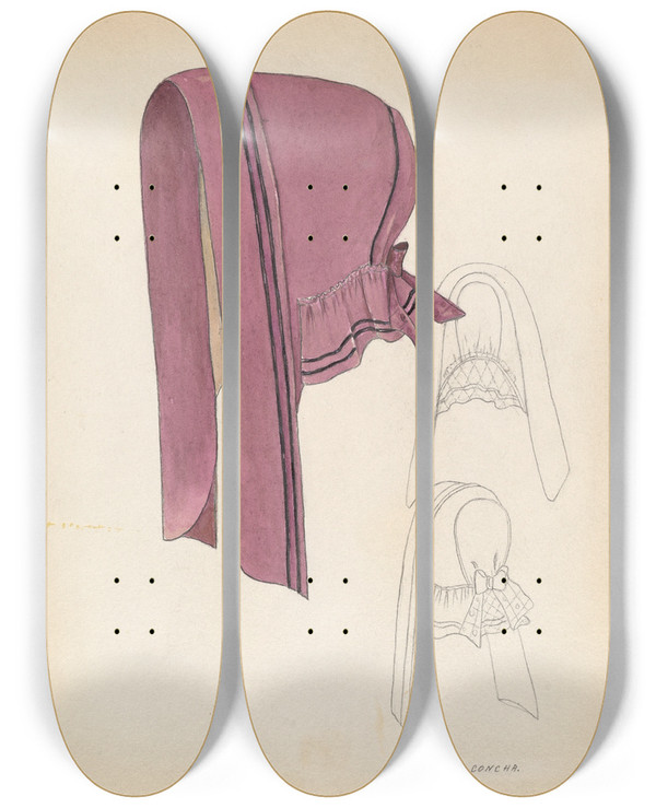Triptych art skateboard deck of Margaret Concha Bonnet_3 by Margaret Concha