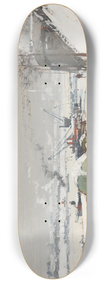 Eugne Galien-Laloue - Quai De Bercy Sous La Neige 8.25 inch art skate deck