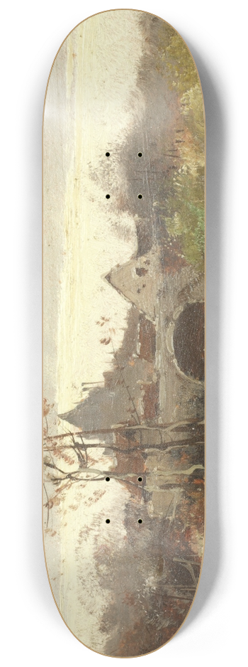 Eugne Galien-Laloue - River landscape 8.25 inch art skate deck