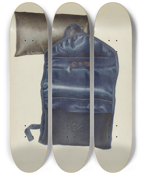 Triptych art skateboard deck of Elizabeth Moutal Shaker Case For Knitting Needles_2 by Elizabeth Moutal