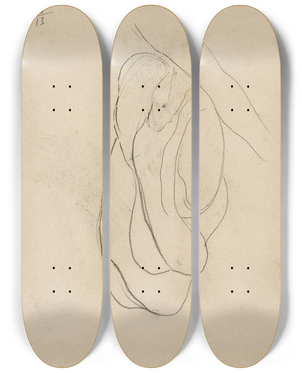 Triptych art skateboard deck of Theo Van Hoytema Slang by Theo Van Hoytema (1863-1917)