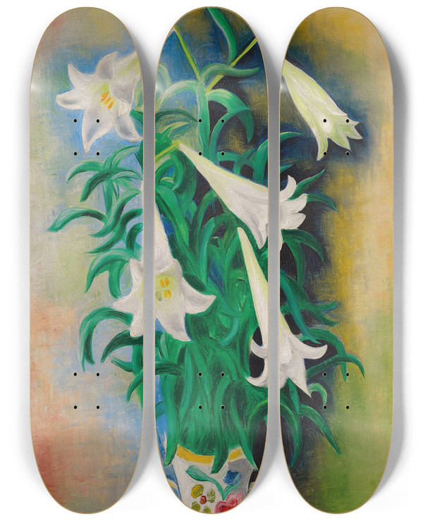 Triptych art skateboard deck of Mose Kisling Lys by Moise Kisling (1891-1953)