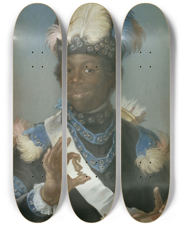 Triptych art skateboard deck of Gustaf Lundberg Adolf Ludvig Gustav Albert Couschi About 17471822 Called Badin by Gustaf Lundberg (1695-1786)