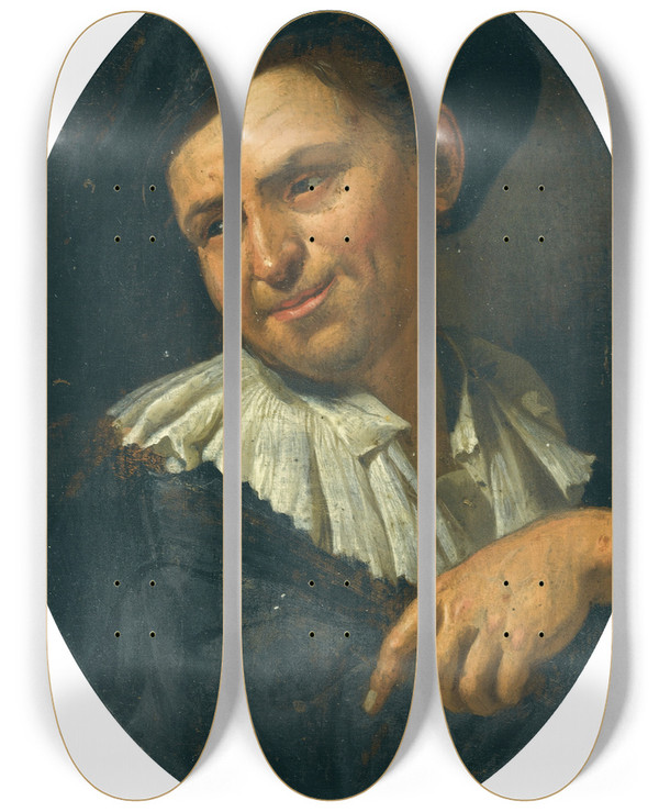 Triptych art skateboard deck of Jacob Toorenvliet Portrait Of A Man by Jacob Toorenvliet (1640-1719)