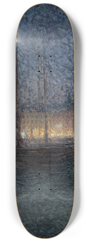 Eugne Jansson - Evening in Kornhamnstorg, Stockholm 8.25 inch art skate deck
