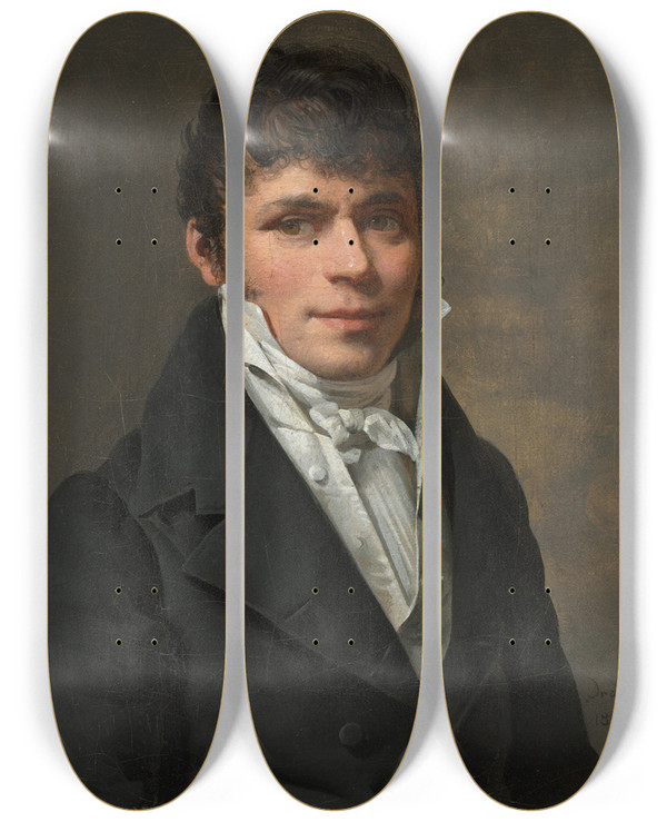 Triptych art skateboard deck of Martin Drlling Nicolas Louis Faret by Martin Drolling (1752-1817)
