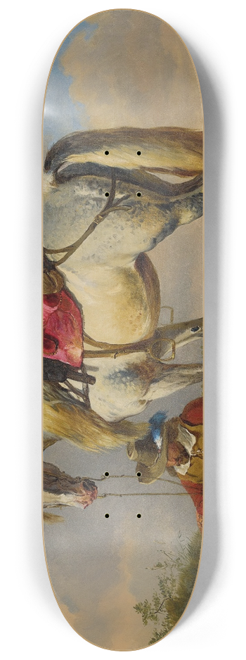 Eugne Joseph Verboeckhoven - A Cavalier At Rest 8.25 inch art skate deck