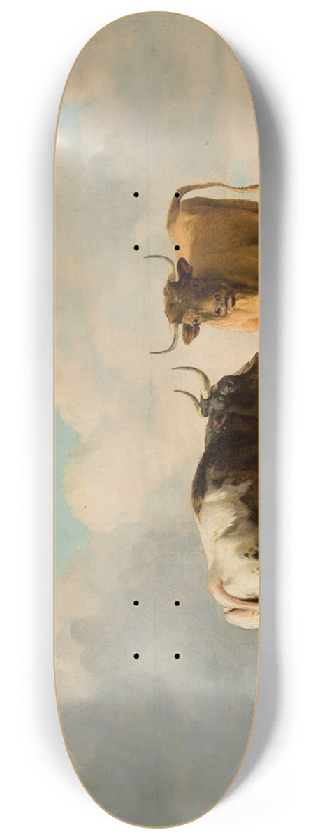 Eugne Joseph Verboeckhoven - Cows in the pasture 8.25 inch art skate deck