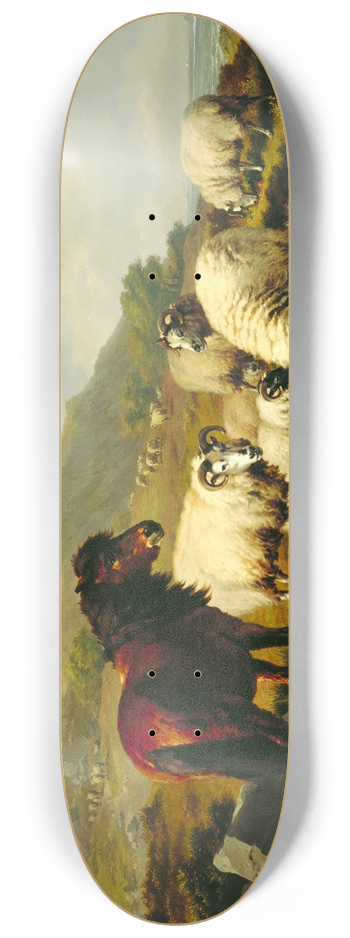 Eugne Joseph Verboeckhoven - Landscape with Sheep 8.25 inch art skate deck
