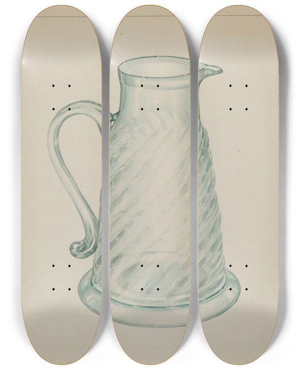 Triptych art skateboard deck of Giacinto Capelli Molasses Jug_2 by Giacinto Capelli (20-)