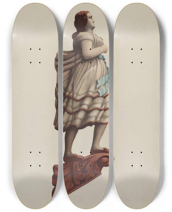 Triptych art skateboard deck of Frances Cohen Figurehead_3 by Frances Cohen