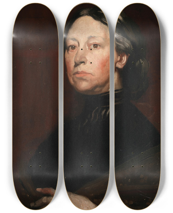 Triptych art skateboard deck of William Orpen Portrait Of Augusta Gregory 18521932 Dramatist And Folklorist by William Orpen (1878-1931)