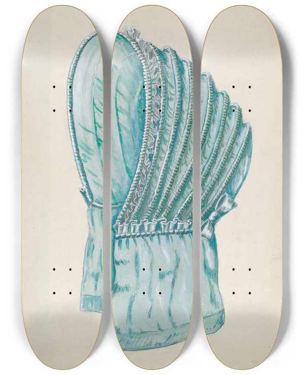 Triptych art skateboard deck of Edward L Loper Calash by Edward L Loper (1916-2011)