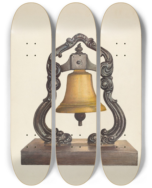 Triptych art skateboard deck of Robert Wr Taylor Bell From Ship by Robert W R Taylor (20-)