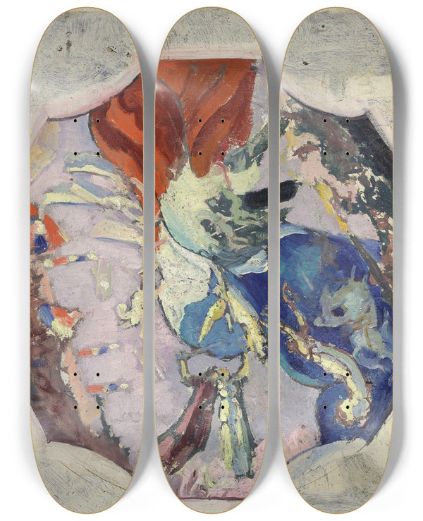 Triptych art skateboard deck of Maurice Denis La Victoire by Maurice Denis (1870-1943)