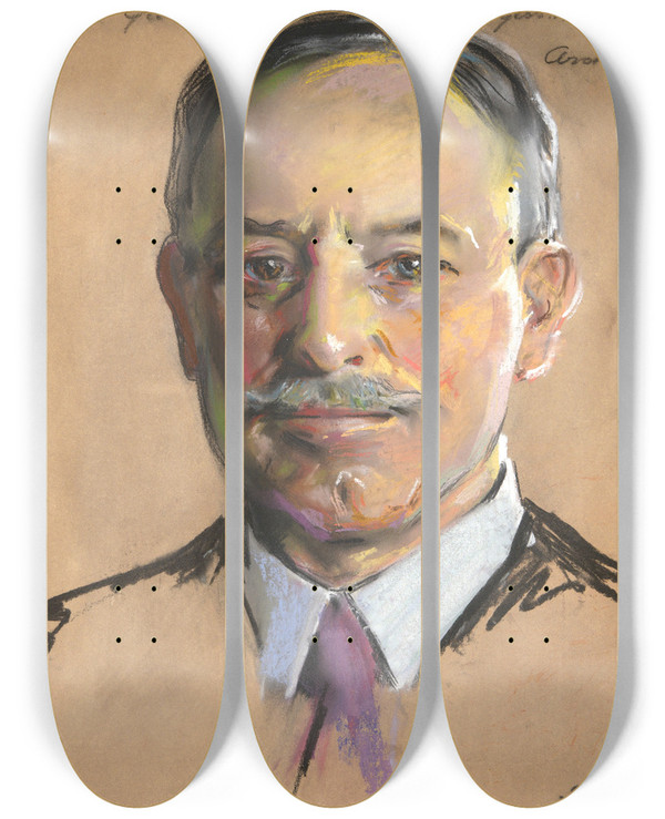 Triptych art skateboard deck of William Sergeant Kendall James Gamble Rogers Ba 1889 21H Consulting Architect1920 by William Sergeant Kendall (1869-1938)