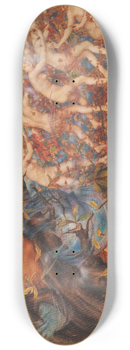 Evelyn De Morgan - Boreas and the Fallen Leaves 8.25 inch art skate deck