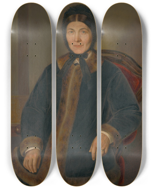Triptych art skateboard deck of Peter Michal Boh Zuzana Beniaov Ne Bodick by Peter Michal Bohun (1822-1879)
