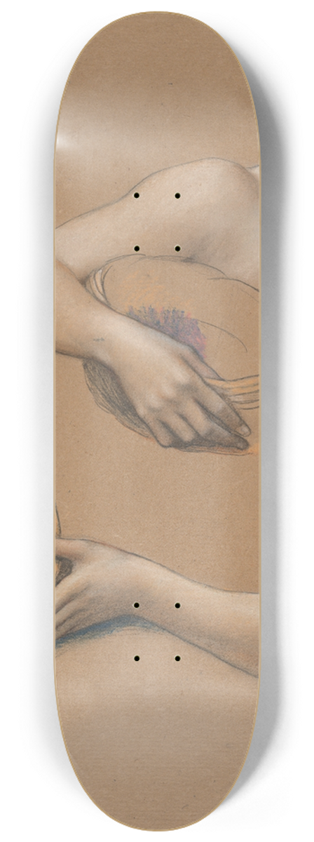 Evelyn De Morgan - Study of Arms for The Cadence of Autumn 8.25 inch art skate deck