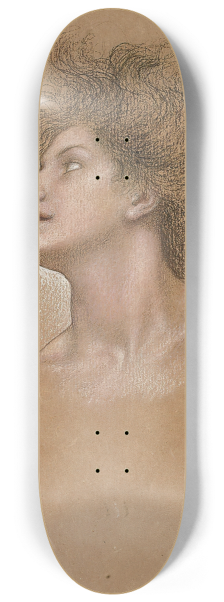 Evelyn De Morgan - Study of a womans head 8.25 inch art skate deck