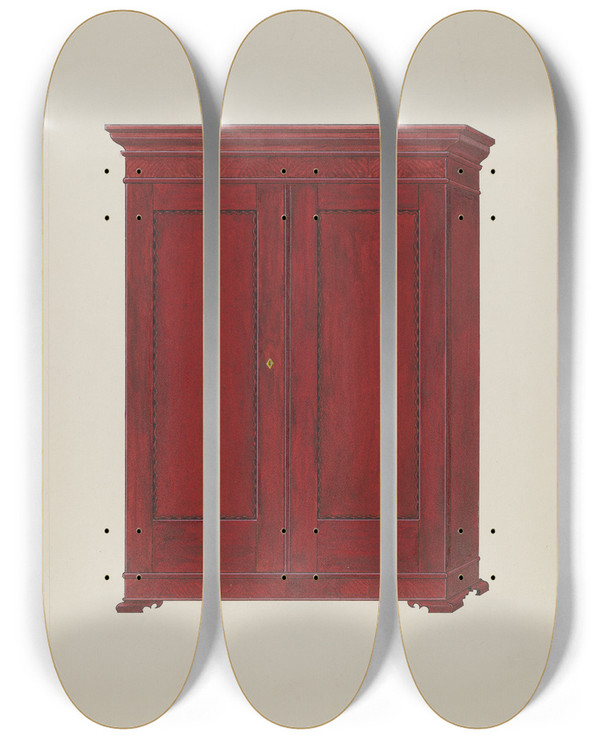 Triptych art skateboard deck of George Fairbanks Wardrobe_1 by George Fairbanks