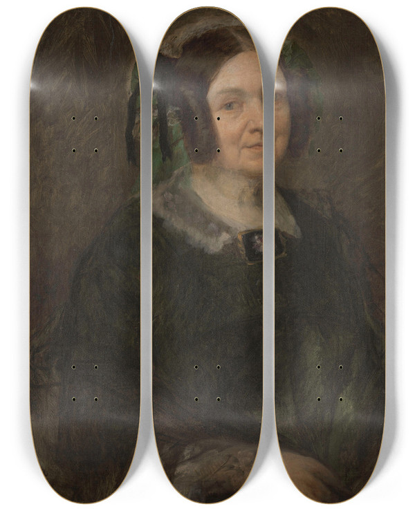 Triptych art skateboard deck of Lievin De Winne  Portrait Of A Woman by Lievin de Winne