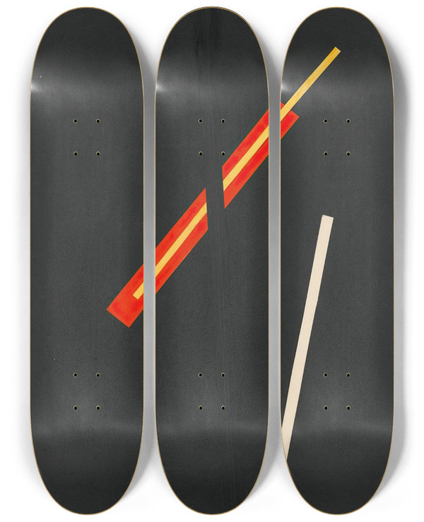 Triptych art skateboard deck of Lszl Moholynagy Collage With Three Elements_1 by Laszlo Moholy Nagy (1895-1946)