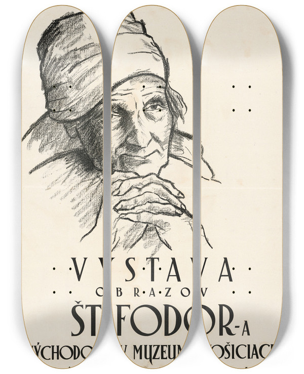 Triptych art skateboard deck of Tefan Fodor Obrazy Tefan Fodor by Stefan Fodor (1903-1944)