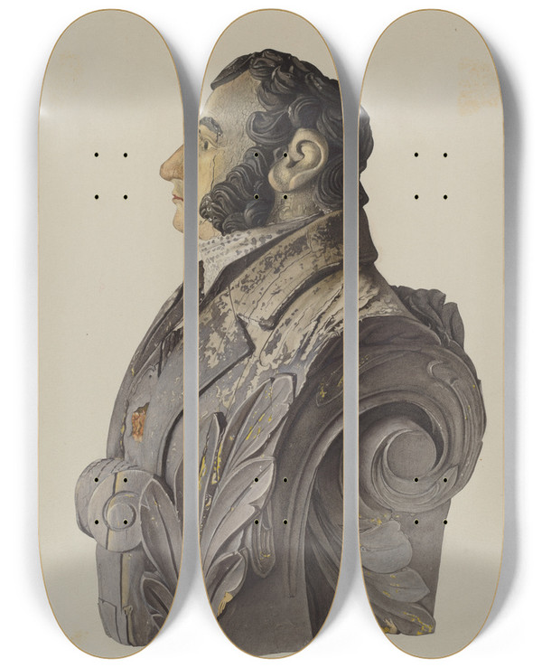 Triptych art skateboard deck of George Constantine Figurehead_2 by George Constantine