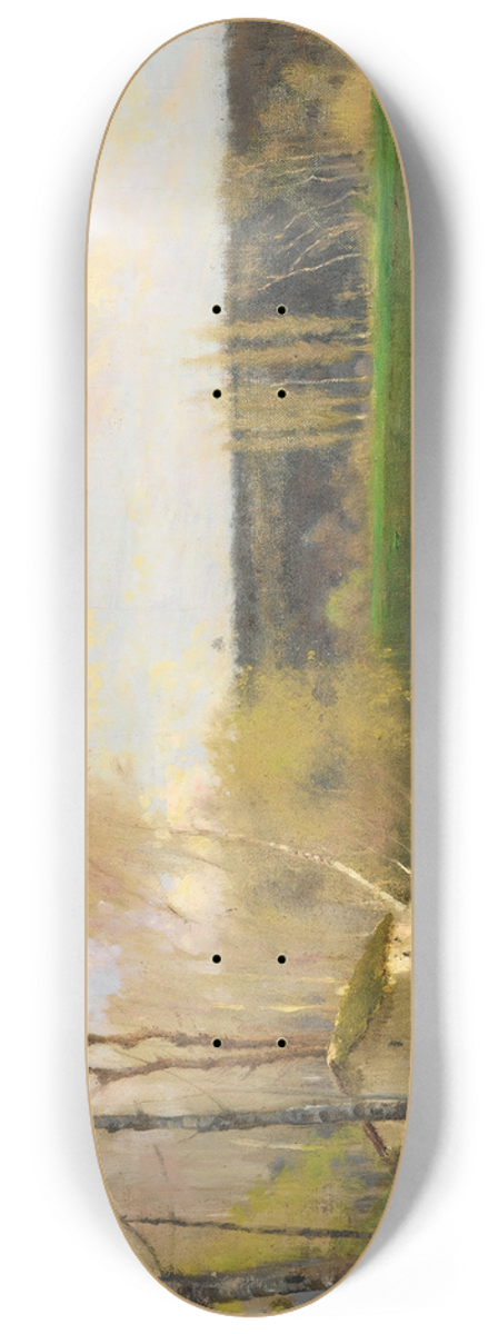 Federico Rossano - Woman and child by a pond 8.25 inch art skate deck