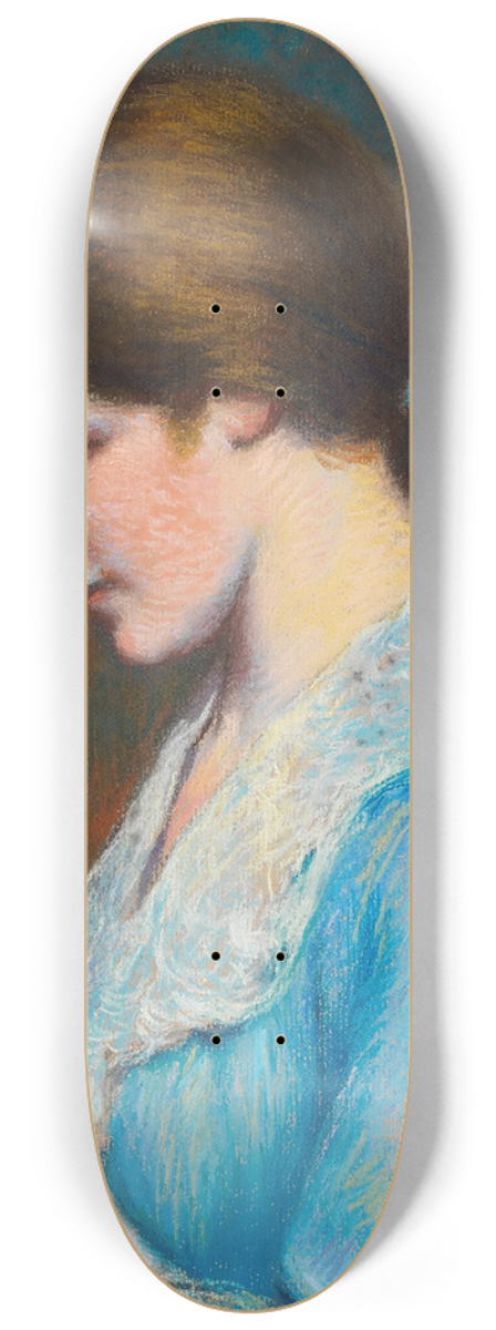 Federico Zandomeneghi - Femme arrangeant des oeillets (A Young Woman with a Bouquet of Flowers) 8.25 inch art skate deck